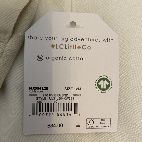 NWT Lauren Conrad LC Little Co Khaki Baby Overalls - 12 Mos - Picture 3 of 4